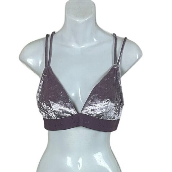 PINK Victoria’s Secret Purple Velvet Bralette size L - Picture 1 of 6